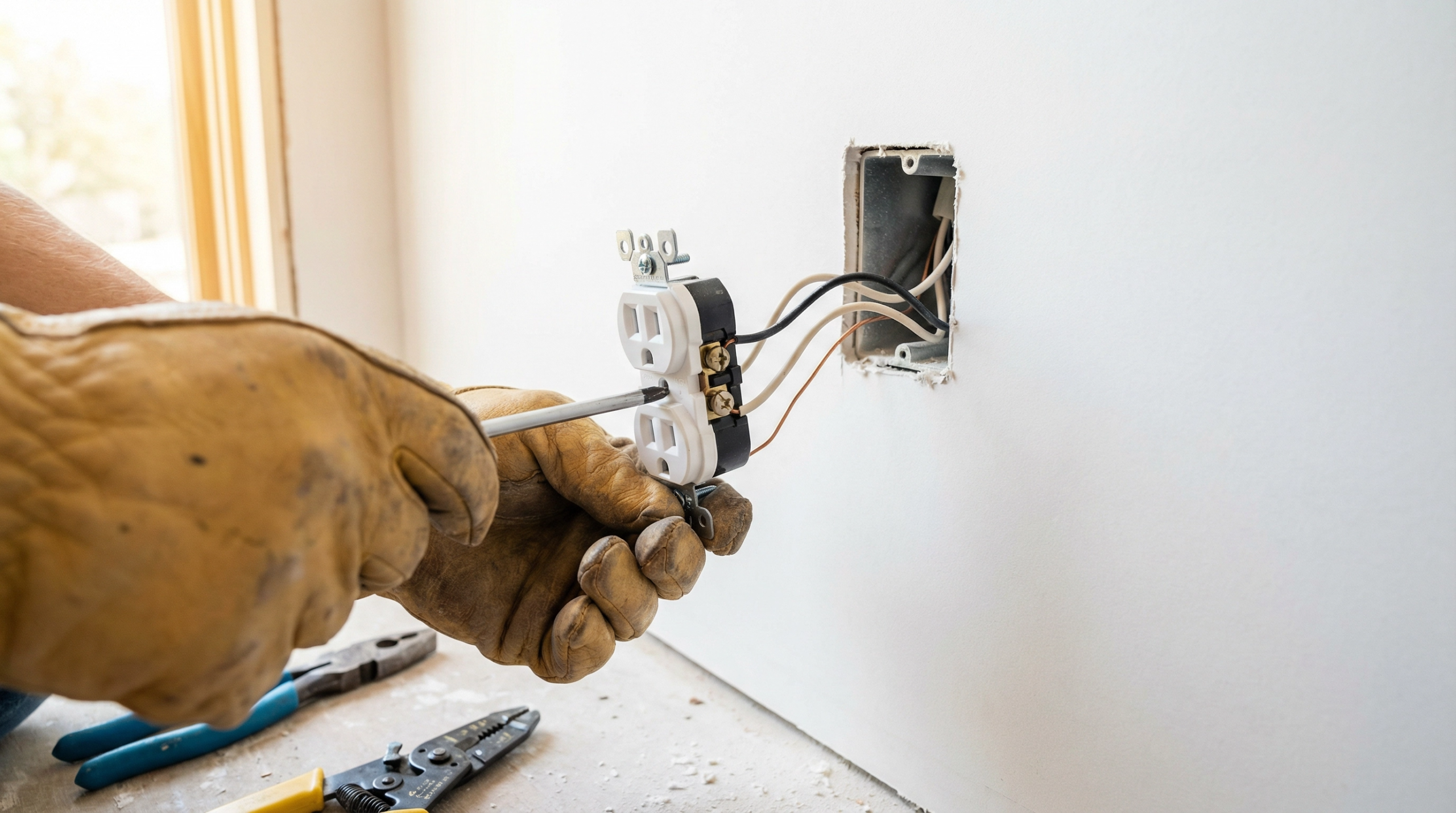 Electrician adding new electrical outlets and dedicated circuits in Eastern Connecticut home